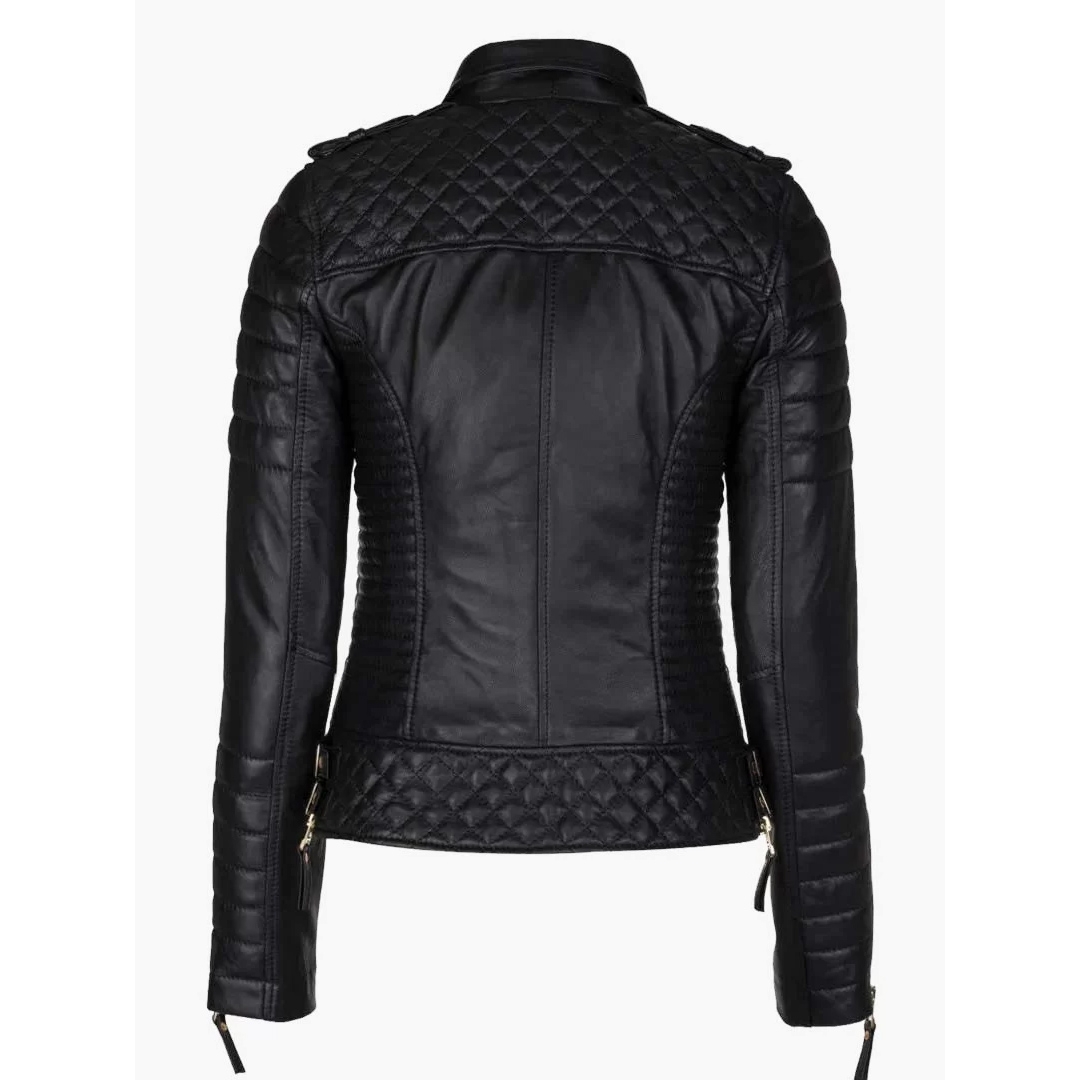  Women Leather Jacket Back